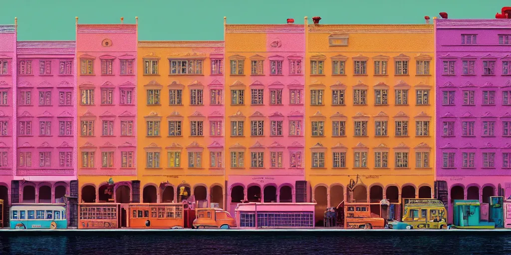 Prompt: detailed medium format photo, still from wes anderson movie, haze, high production value, intricate details, vibrant colors, 8 k resolution, hyperrealistic, hdr, photorealistic, high definition, tehnicolor, award - winning photography, masterpiece, amazing colors