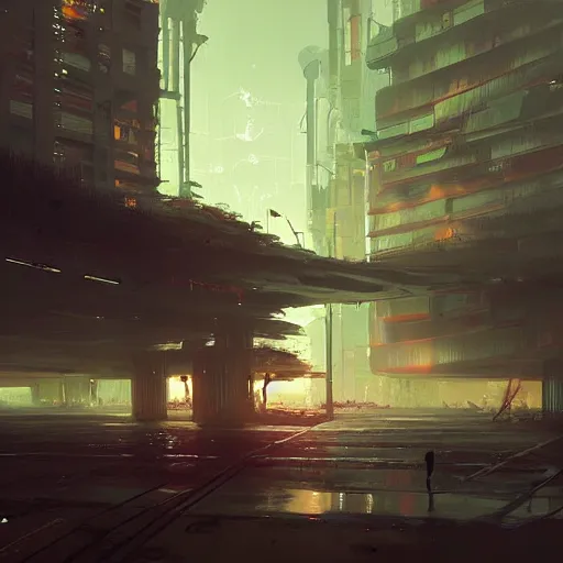 Prompt: sao paulo in the year 2 0 7 0, concept art, simon stalenhag, greg rutkowski, wadim kashin, sci fi