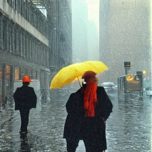 Image similar to rainy new York daydream by Saul Leiter