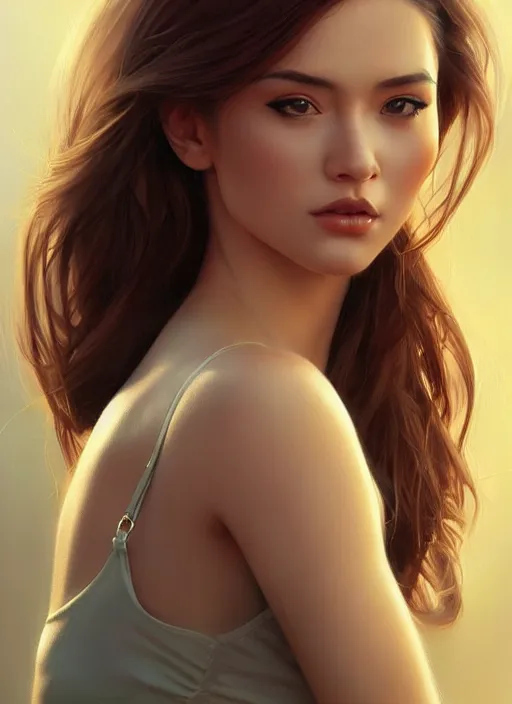 Image similar to full length photo of a gorgeous young woman in the style of stefan kostic, realistic, sharp focus, 8k high definition, insanely detailed, intricate, elegant, art by stanley lau and artgerm