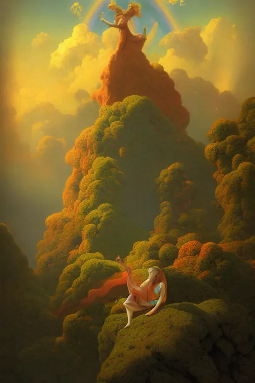 Prompt: the most wonderful dream you ever had, concept art, vivid color, complementary color, golden ratio, detailed, sharp lines, sharp focus, intricate, rainbowshift, by maxfield parrish, by peter mohrbacher, by gustave dore, by artgerm, deviantart, octane render