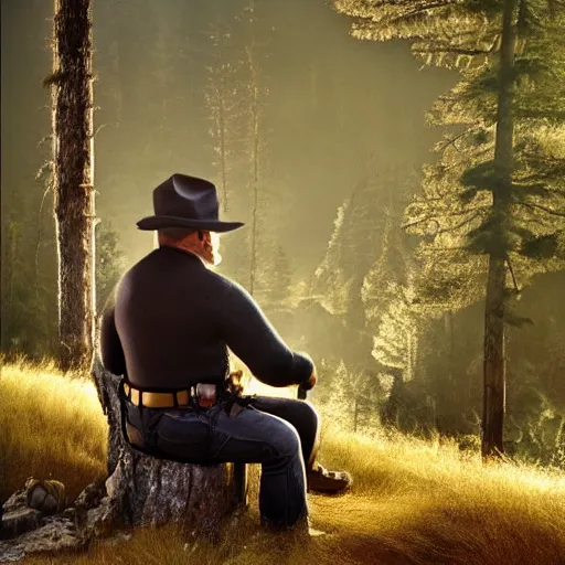 Prompt: UHD candid photo of Smokey The Bear in the loo sitting on the porcelain throne, by Annie leibowitz, photorealisitc, extremely detailed