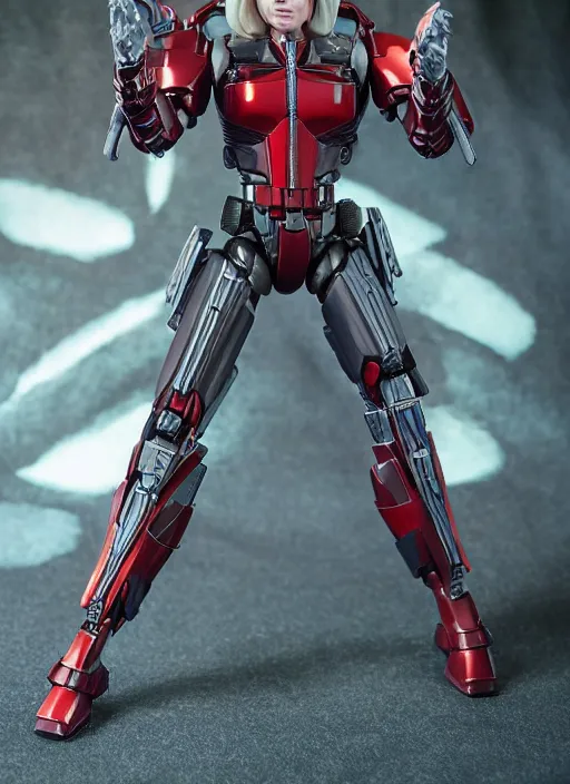 Image similar to Transformers Decepticon Dana Scully action figure from Transformers: Kingdom, symmetrical details, by Hasbro, Takaratomy, tfwiki.net photography, product photography, official media