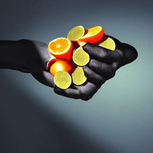 Prompt: monkey holding money, chromatic, crepuscular rays, dslr, caravaggio, citrus, dof