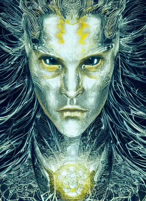 Image similar to glowing silver and golden elements, full close-up portrait, vector crow from unsplash, book cover, green forest, white moon, establishing shot, extremly high detail, photo-realistic, cinematic lighting, pen and ink, intricate line drawings, by Yoshitaka Amano, Ruan Jia, Kentaro Miura, Artgerm, post processed, concept art, artstation, matte painting, style by eddie mendoza, raphael lacoste, alex ross