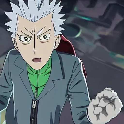 Image similar to Rick Sanchez in one punch man 4K detailed Digital art