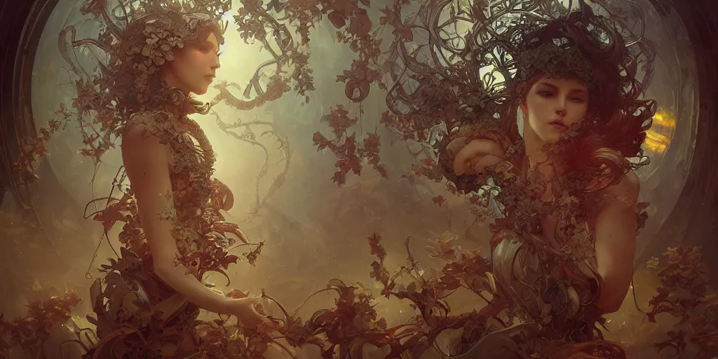 Image similar to dreamscape, artificial nightmares, art by artgerm and greg rutkowski and alphonse mucha and loish and wlop, highly detailed sculpture, intricate detailed, ommatidia, 8 k, cinematic atmosphere, post - processing