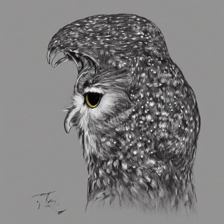 Prompt: Elegant Owl, digital art, portrait