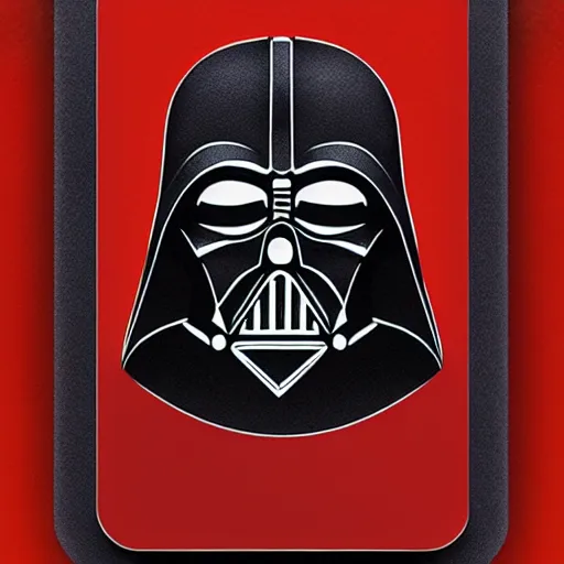 Prompt: A detailed icon of Darth Vader playing card by Petros Afshar