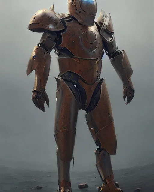 Image similar to Hyper realistic painting of an empty suit of rusty full plate armour animated by magic, dark fantasy, fantasy armor, hyper detailed, by greg rutkowski, trending on artstation