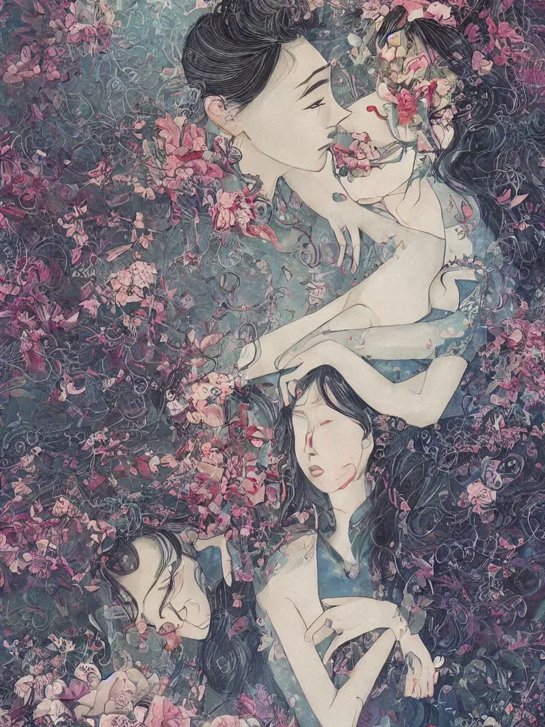 Image similar to a beautiful illustration by tina jiang,