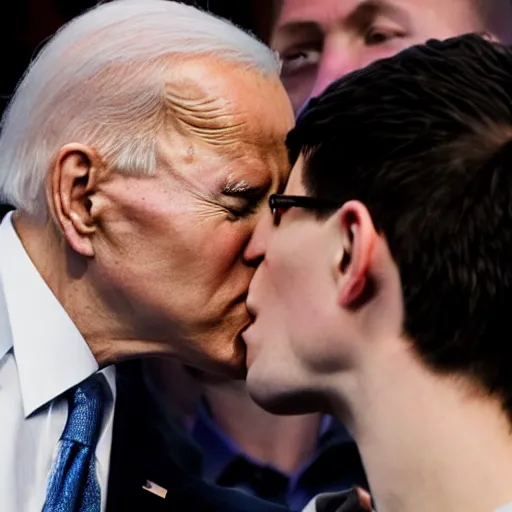 Image similar to vitalik buterin kissing joe biden