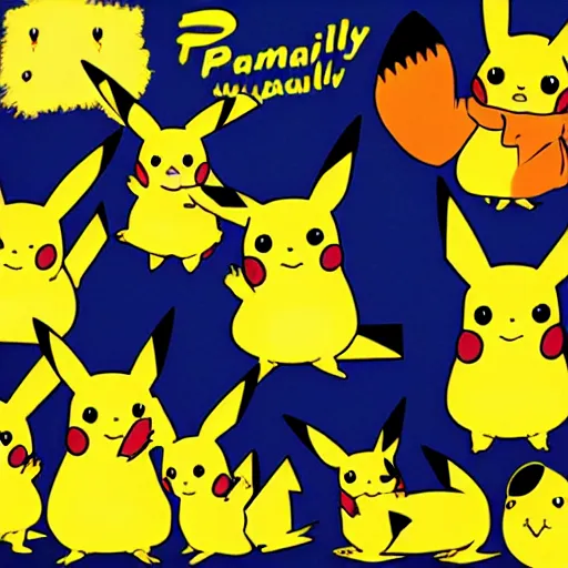 Image similar to pikachu family portrait