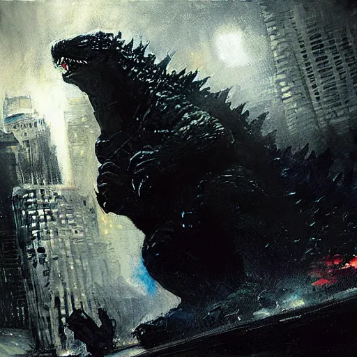 Image similar to godzilla by jeremy mann