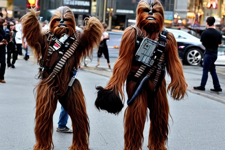 Image similar to Chewbacca paparazzi