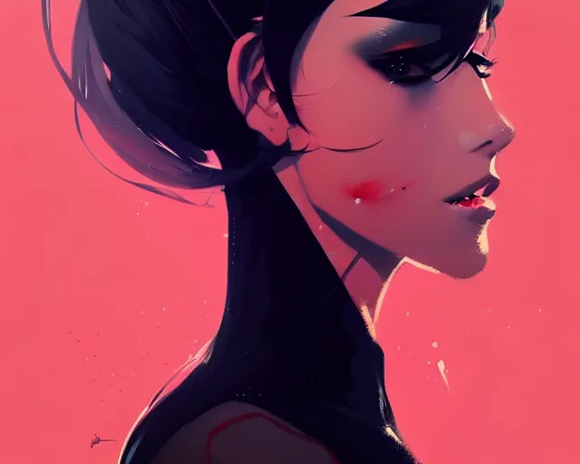 Prompt: a ultradetailed beautiful panting of a stylish woman wearing a black dress, by conrad roset, greg rutkowski and makoto shinkai, trending on artstation