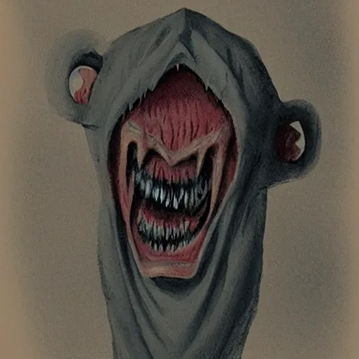 Image similar to a deamon from the nightmares screaming at the camera