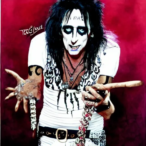 Prompt: Alice cooper in the style of terry gillam