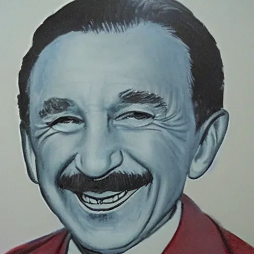 Image similar to child's crayon portrait of walt disney