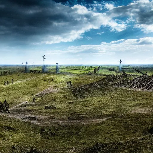 Image similar to world war 1 battlefield of france, 4 k, high resolution, still, landscape, hd, dslr, hyper realistic