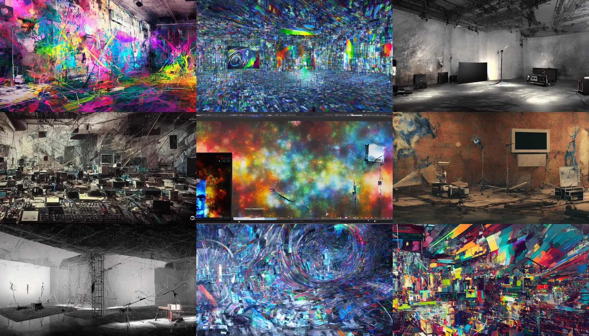 Image similar to a backdrop for a tv show about experimental music and art, ultra - realistic, 4 k, color, trending on artstation