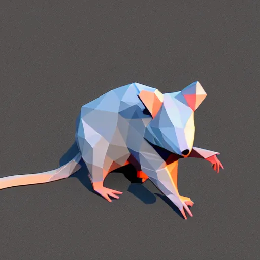 Image similar to low poly spinning rat