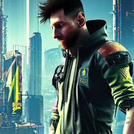 Prompt: Messi as a cyber,cyberpunk 2077,realistic,very detailed,HDR,steampunk