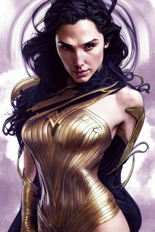Prompt: very very beautiful longshot photo of chthonic Gal Gadot , intricate, elegant, highly detailed, artstation, concept art, smooth, sharp focus, illustration, art by artgerm and moebius and alphonse mucha