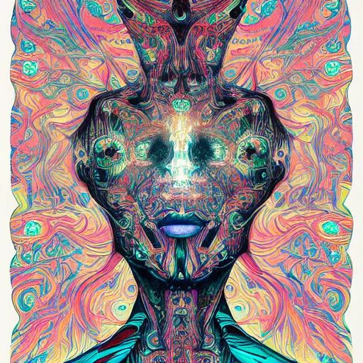 Image similar to psychedelic james jean illustration