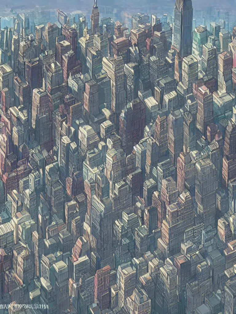 Image similar to new york city by Disney Concept Artists, blunt borders, rule of thirds