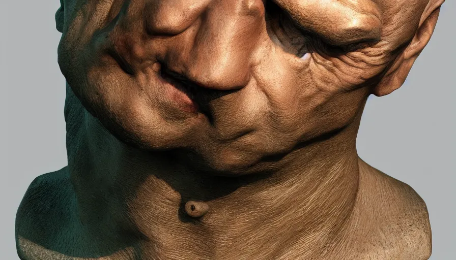 Prompt: Realistic hand painted bust of The Rock, hyperdetailed, artstation, cgsociety, 8k