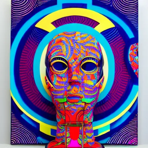 Image similar to modern sculpture pinael gland visionary art color and shapes by tristan eaton and james jean