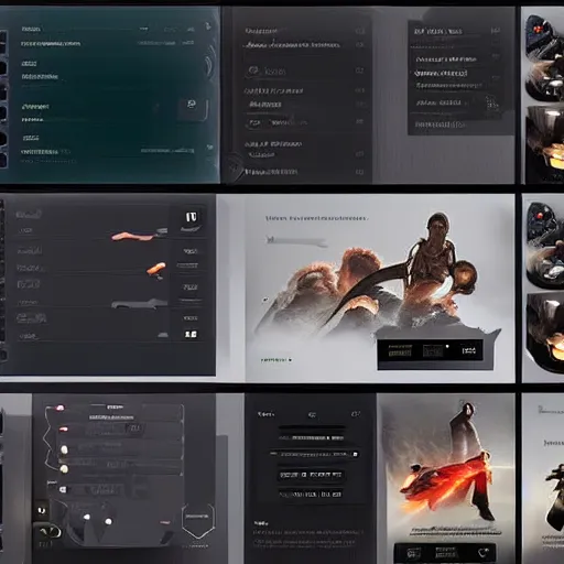 Prompt: a cinematic user interface that is very cool to look at but impossible to use in real life, highly detailed, trending on artstation, premium stock picture