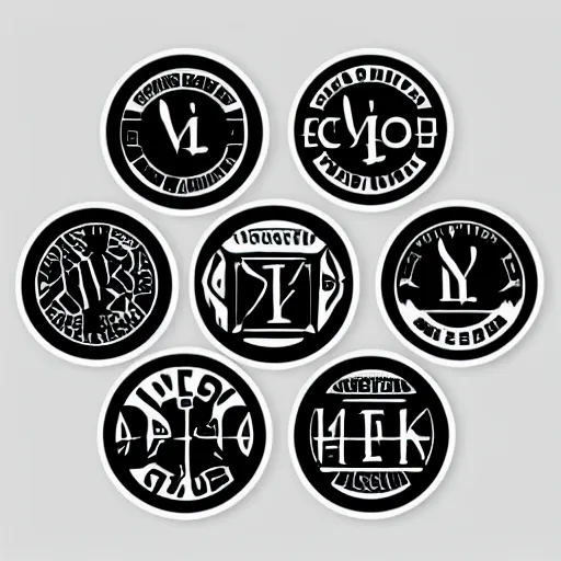 Image similar to black on white graphic design stickers in style of david rudnick, eric hu, acid, y 2 k