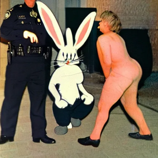 Image similar to bugs bunny getting arrested