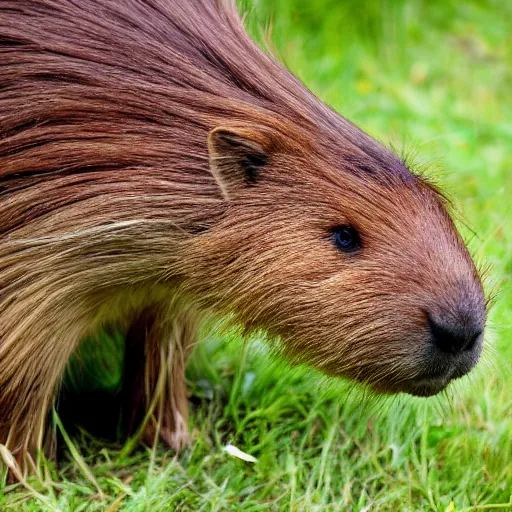 Image similar to two long haired capybara