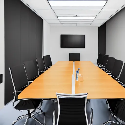 Prompt: Realistic professional photography of a meeting room