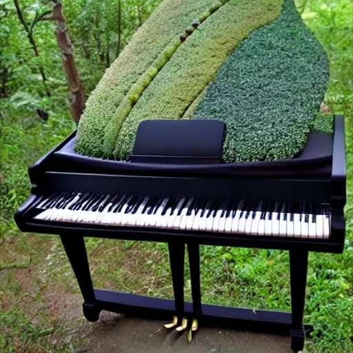 Prompt: highly detailed piano made of nature