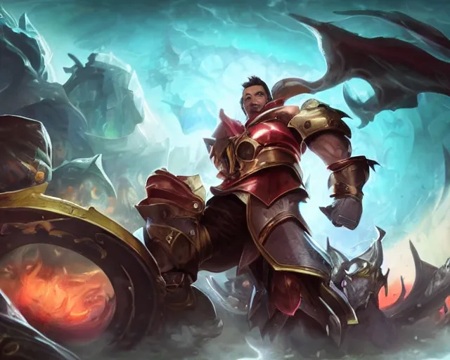 Image similar to League of legend champion splash art of Elon musk