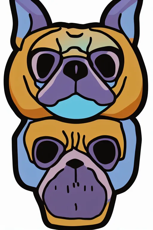 Image similar to portrait of a pug skeletor, sticker, colorful, illustration, highly detailed, simple, smooth and clean vector curves, no jagged lines, vector art, smooth