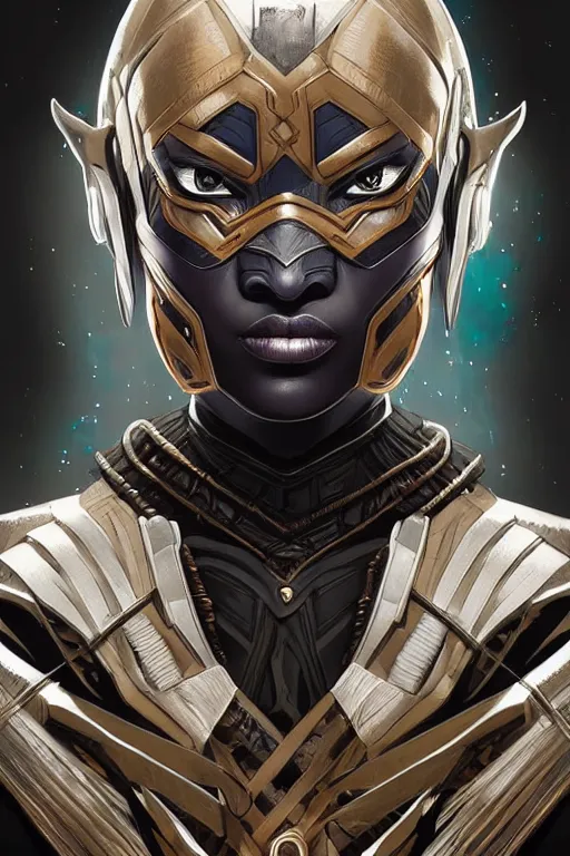 Image similar to art by artgerm, ultra realistic illustration, wakandan warrior in a steampunk style armor, hacknaut cyberpunk, sci - fi, fantasy, intricate, elegant, highly detailed, digital painting, artstation, concept art, smooth, sharp focus, illustration.