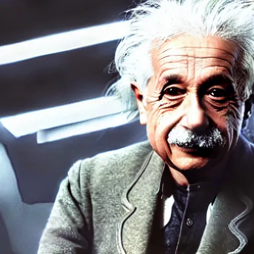 Image similar to Albert Einstein in a starfleet uniform from the new Star Trek movie