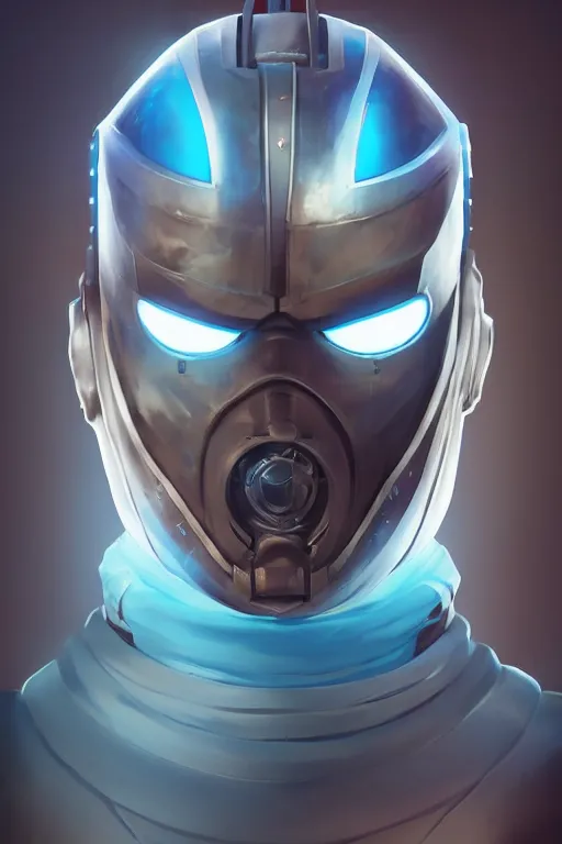 Image similar to epic mask helmet robot ninja portrait stylized as fornite style game design fanart by concept artist gervasio canda, behance hd by jesper ejsing, by rhads, makoto shinkai and lois van baarle, ilya kuvshinov, rossdraws global illumination radiating a glowing aura global illumination ray tracing hdr render in unreal engine 5