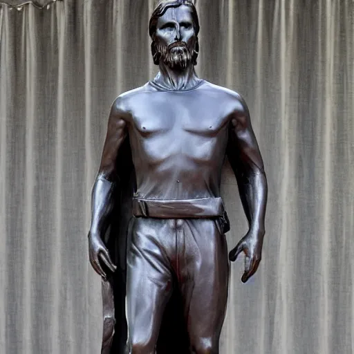 Image similar to statue of Christian Bale, by Arno Breker