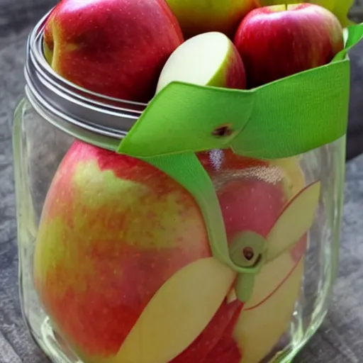 Prompt: an apple inside a jar