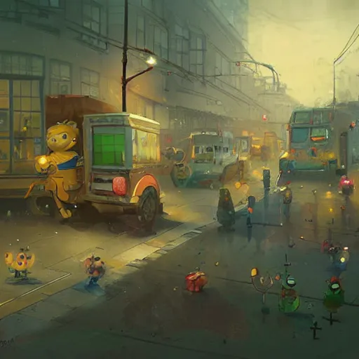 Image similar to busytown, by Greg Rutkowski