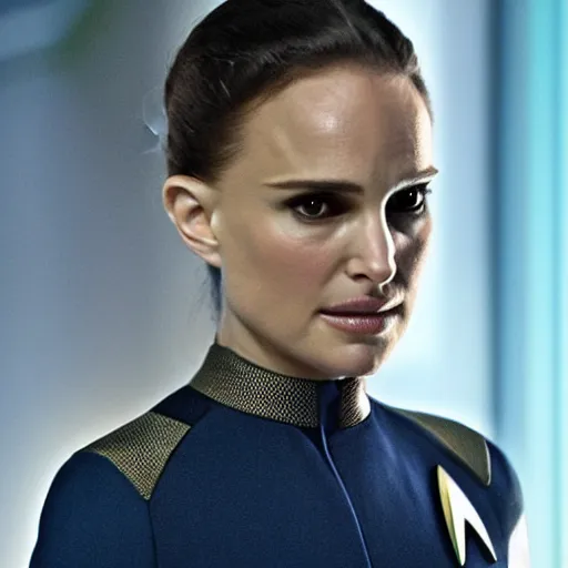 Image similar to Natalie Portman in Star Trek, (EOS 5DS R, ISO100, f/8, 1/125, 84mm, Instagram, prime lense)