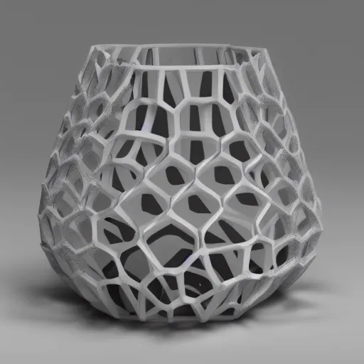 Image similar to 3d printed hexa vase, Voronoi, parametric design
