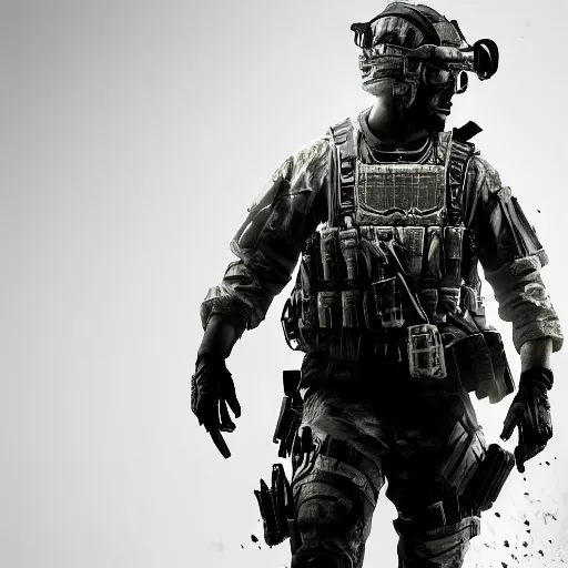Prompt: Portrait photo of Call of Duty Ghost, studio lighting