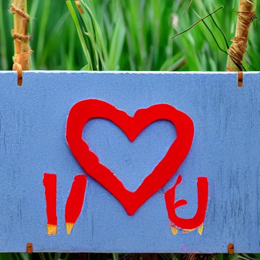 Prompt: A sign that say \'I love you\'